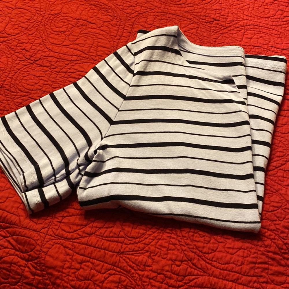 Talbots 100%Cotton Split Neck Tee Elbow Sleeves - Picture 5 of 5